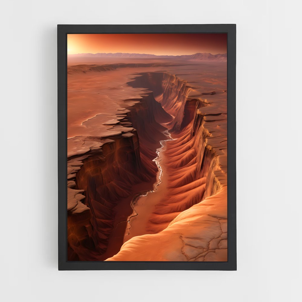 Poster Montagnes Martiennes – affiche Système solaire (vue 2)